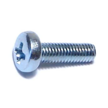 Midwest Fastener M3-0.50 x 10 mm Phillips Pan Machine Screw, Zinc Plated Steel, 25 PK 72463